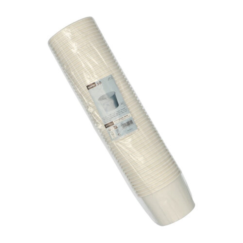 50 Suppenbecher, Pappe "To Go" rund 500 ml Ø 11 cm · 8,3 cm weiss