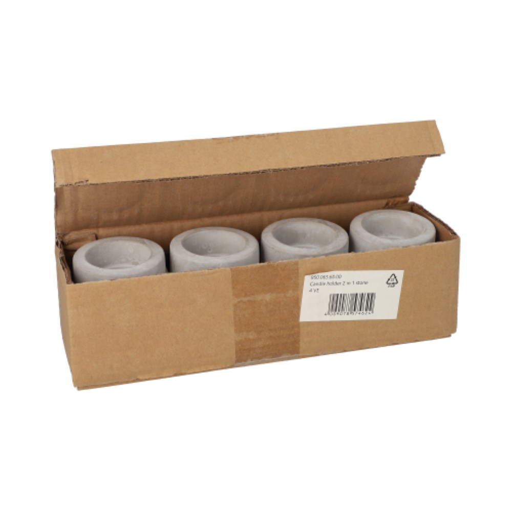 Kerzenhalter Beton Ø 6 cm · 6,5 cm grau für Teelichte und Stabkerzen