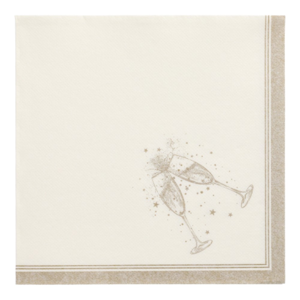 20 Servietten "ROYAL Collection" 1/4-Falz 40 cm x 40 cm gold "Festivities"