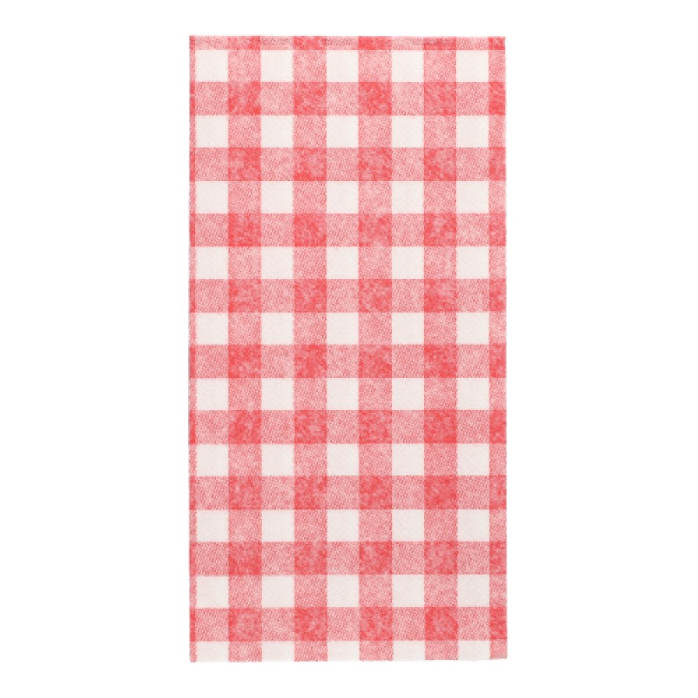 50 Servietten "ROYAL Collection" 1/8-Falz 40 cm x 40 cm rot "Vichy Karo"