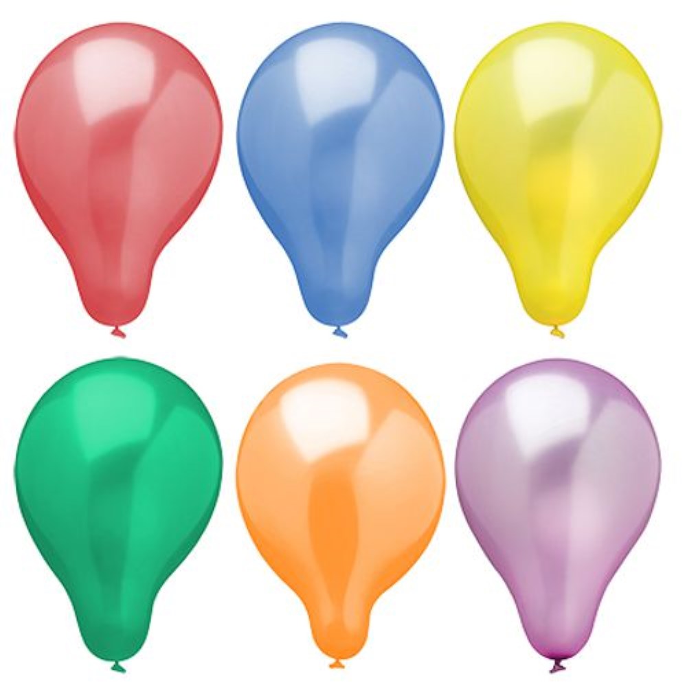 6 Luftballons Ø 25 cm farbig sortiert "Metallic"