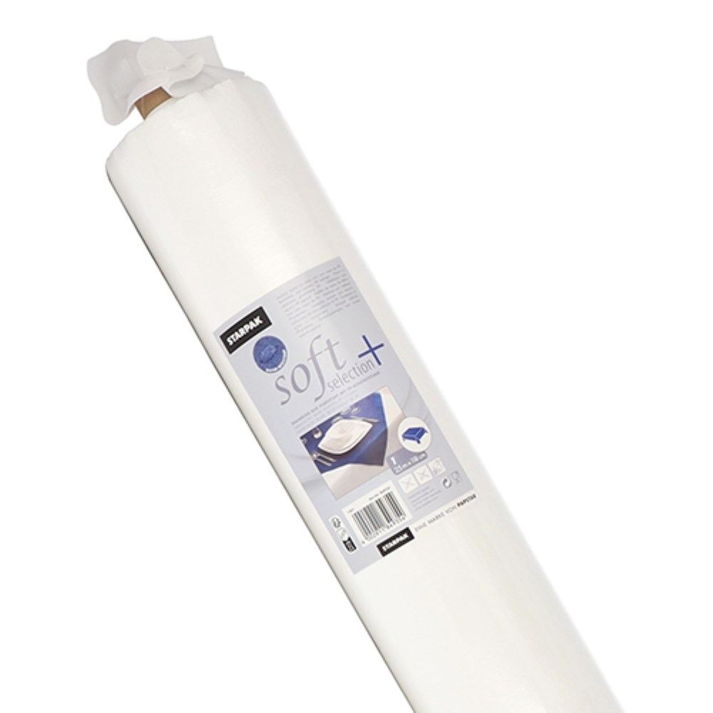 Tischdecke, stoffähnlich, Vlies "soft selection plus" 25 m x 1,18 m weiss