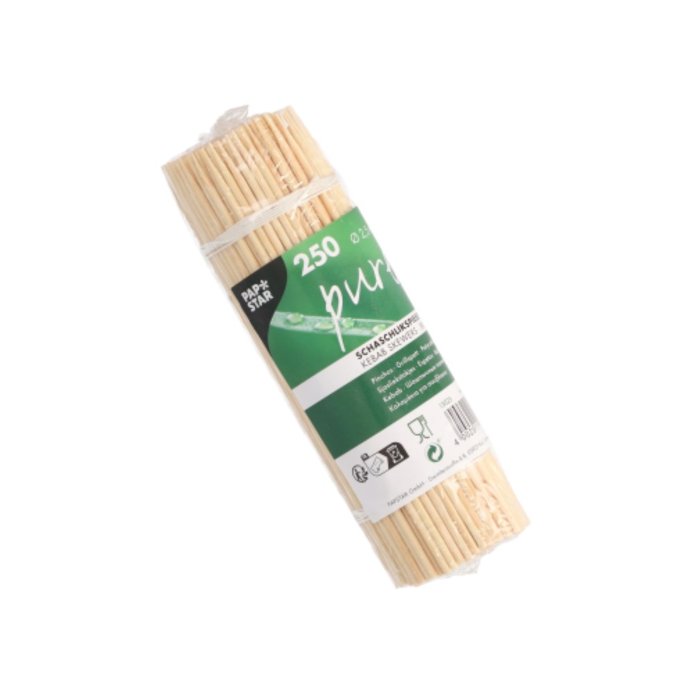 250 Schaschlikspieße, Bambus "pure" Ø 2,5 mm · 15 cm