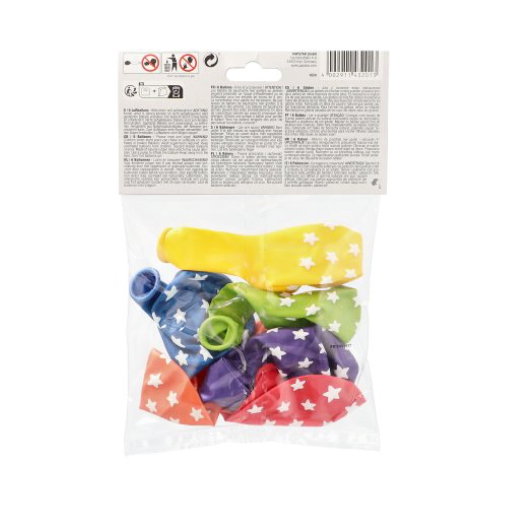 6 Luftballons Ø 29 cm farbig sortiert "Stars"