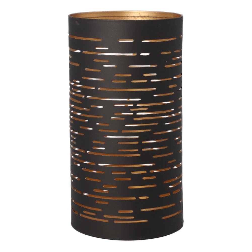 4 Kerzenhalter Ø 8 cm · 15 cm schwarz/gold "Corsica"