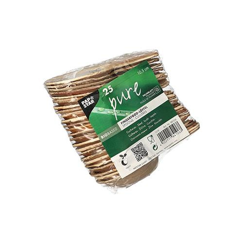 25 Fingerfood - Löffel, Palmblatt "pure" 10,5 cm