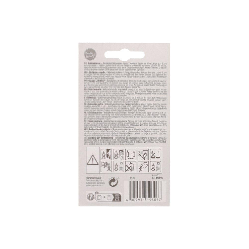 Zahlenkerze 7,3 cm weiss "3" mit rotem Rand