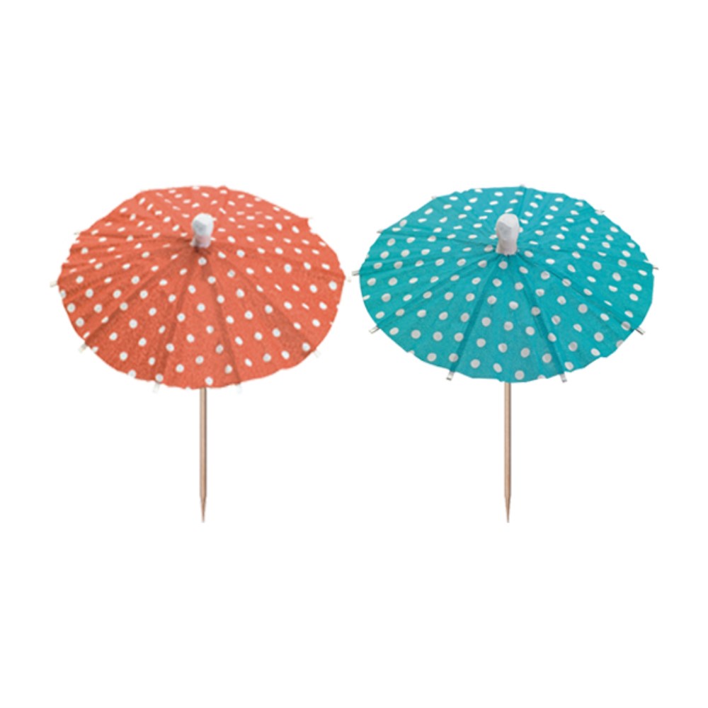 10 Deko-Picker 10 cm farbig sortiert "Eisschirmchen Dots"