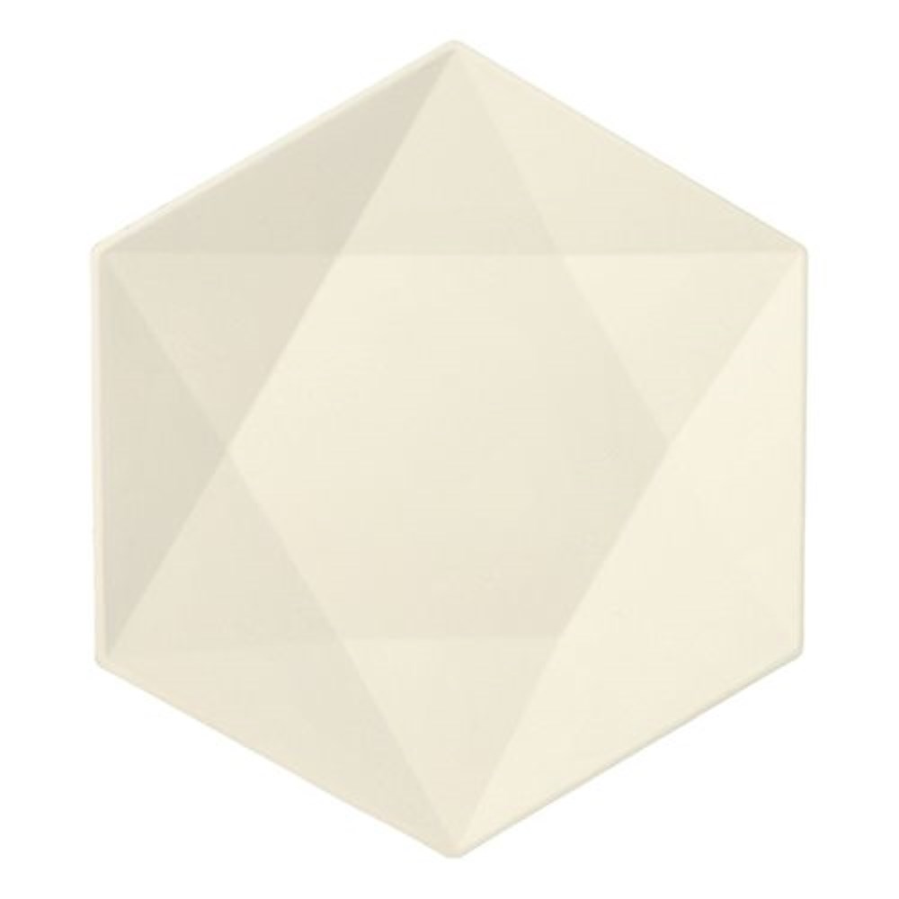 12 Teller Zuckerrohr "pure" 6-eckig 2,5 cm x 26 cm x 23 cm weiss "Diamond"