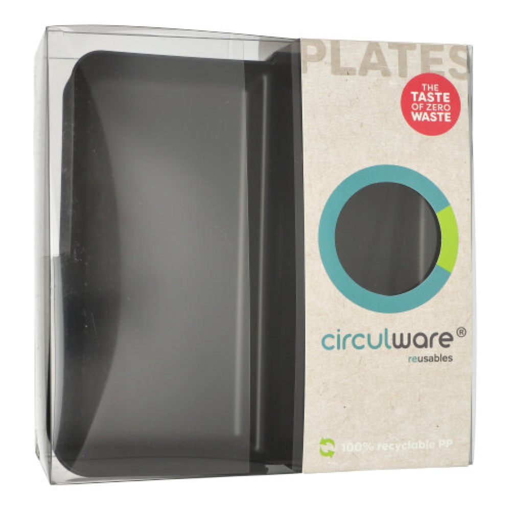 12 "Circulware" Mehrweg-Schalen Mix & Match eckig 2,9 cm x 23,4 cm x 23,4 cm schwarz