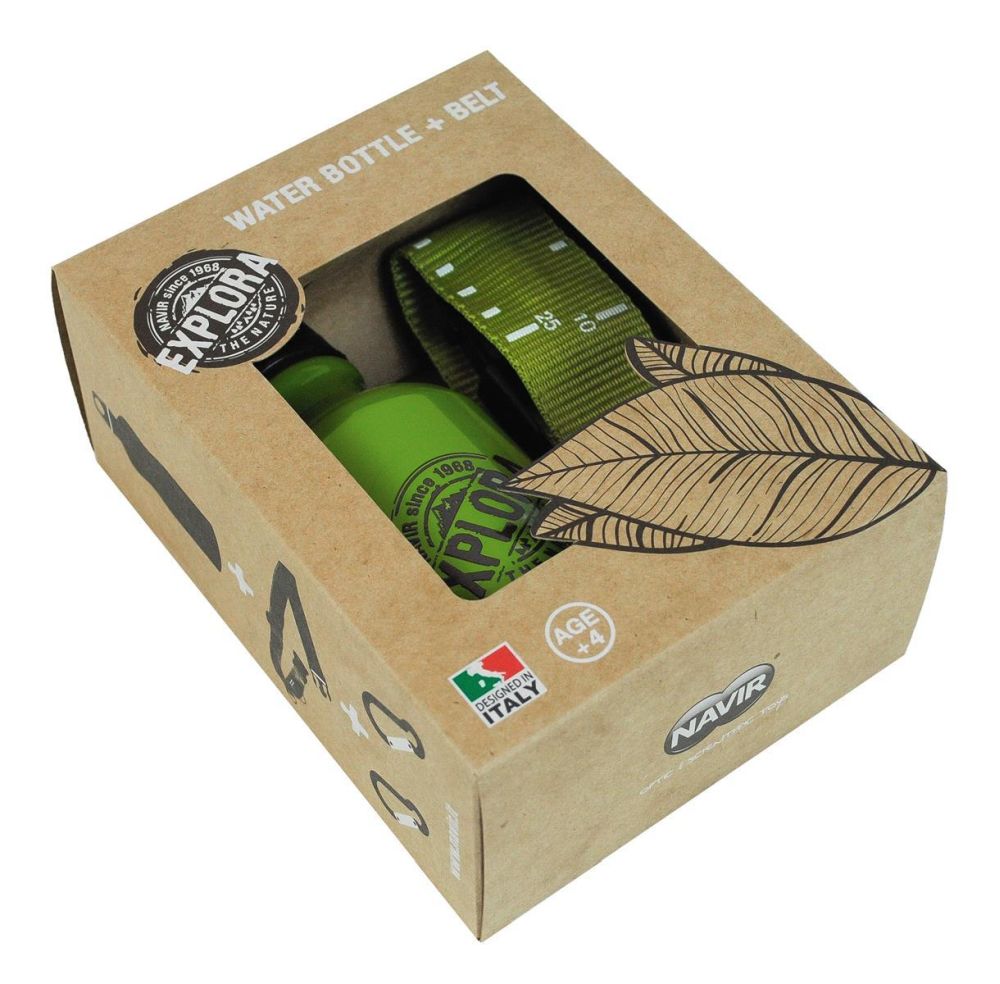 Trinkflasche & Gürtel mit Clips - Made in Italy - Forschen & Entdecken