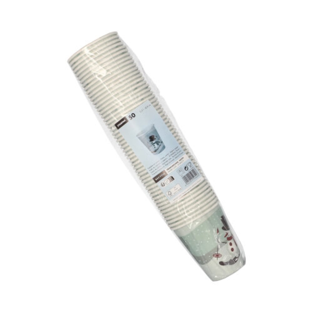 50 Trinkbecher, Pappe "To Go" 0,2 l Ø 8 cm · 9,2 cm "Snowtime"