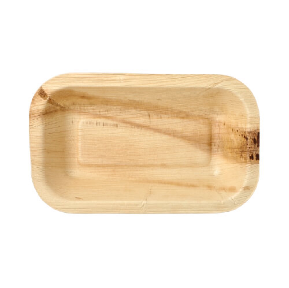 25 Siegelschalen Palmblatt "pure" eckig 400 ml 4 cm x 15 cm x 24 cm ungeteilt