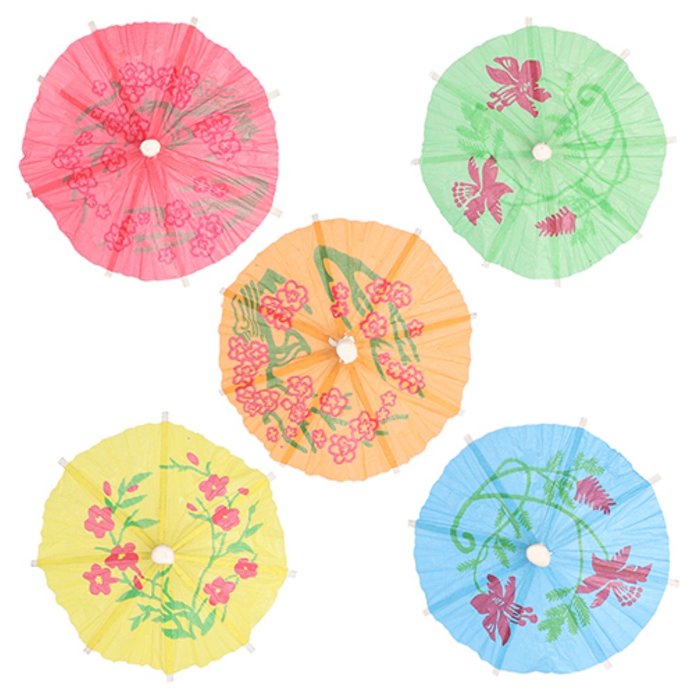 144 Deko-Picker 10 cm farbig sortiert "Eisschirmchen Asia"