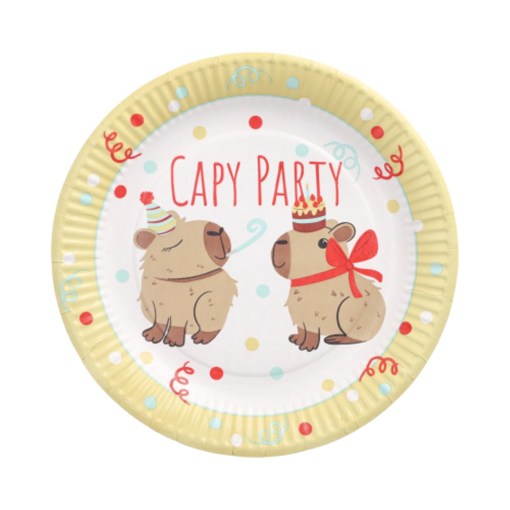 10 Teller, Pappe rund Ø 23 cm "Capy Party"