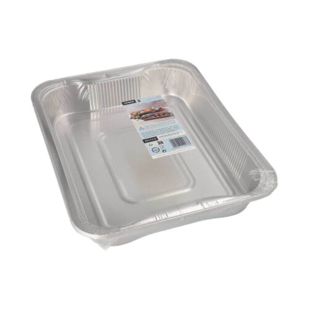 3 Gastronorm-Behälter, Alu eckig 3,4 l 5 cm x 26,2 cm x 32,2 cm 1/2