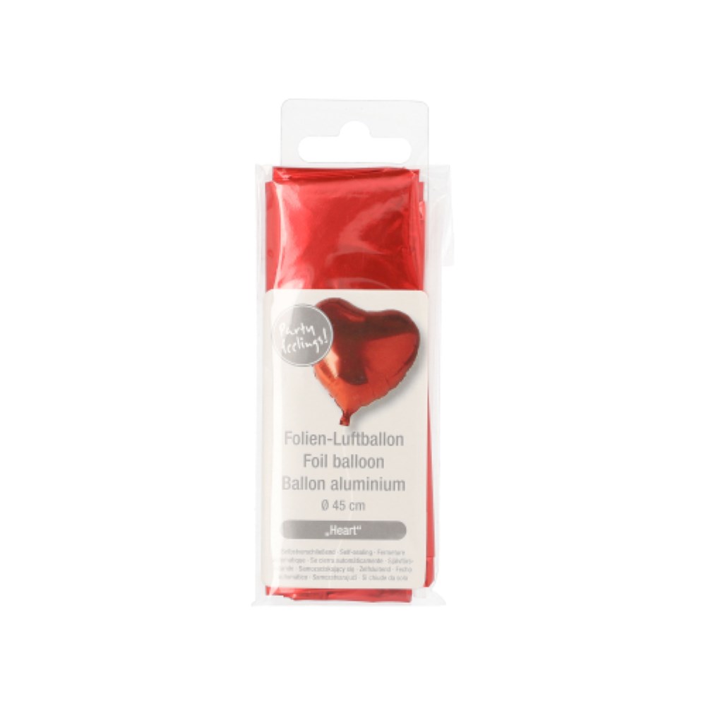 Folienluftballon Ø 45 cm rot "Heart" large