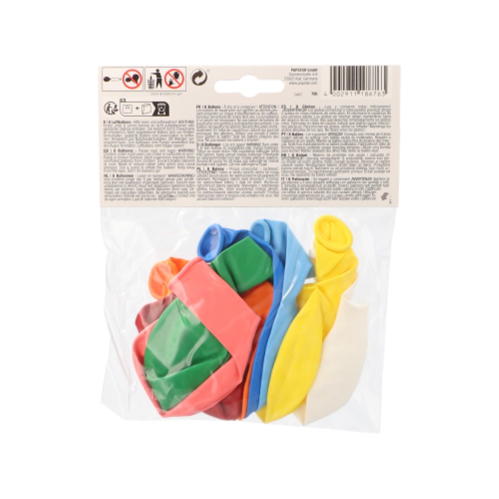 8 Luftballons Ø 32 cm farbig sortiert