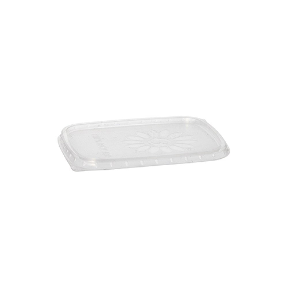 100 Deckel für Verpackungsbecher, PP eckig 0,6 cm x 8,1 cm x 10,8 cm transparent