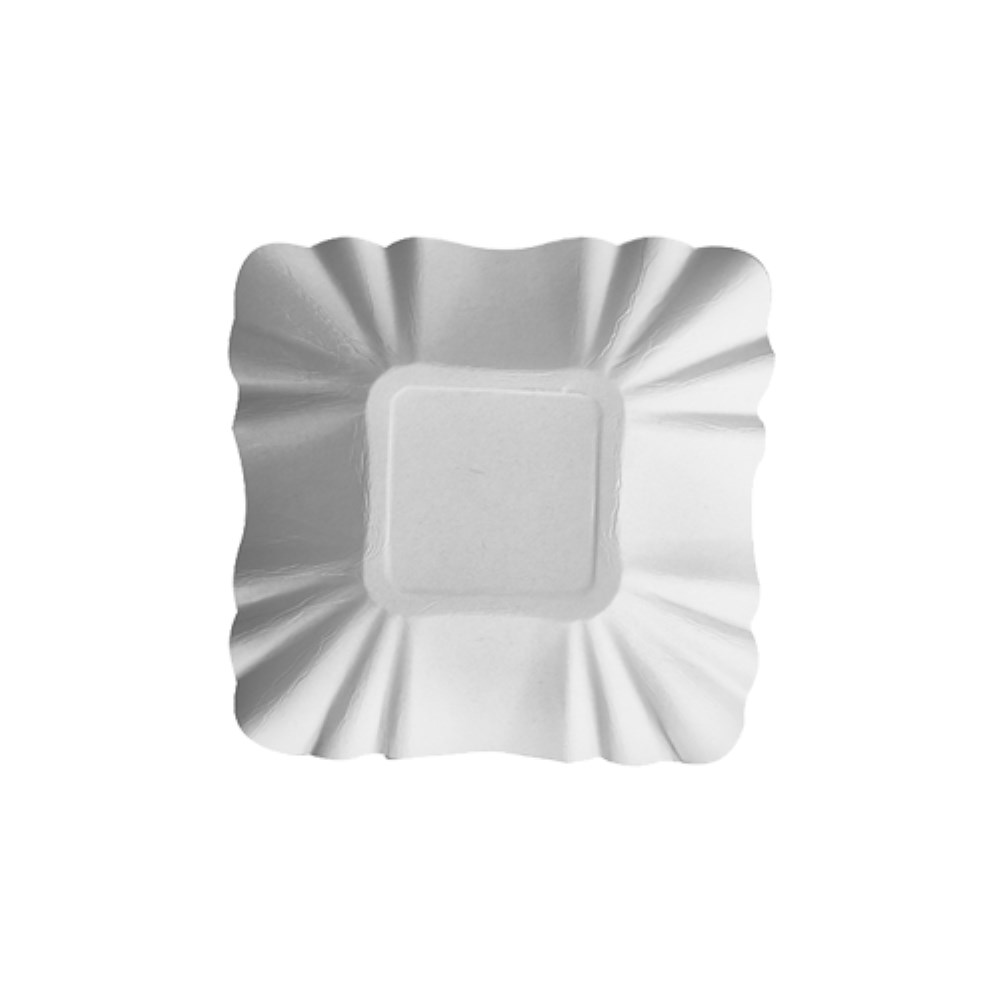 250 Schalen, Pappe "pure" eckig 9 cm x 9 cm x 3 cm weiss