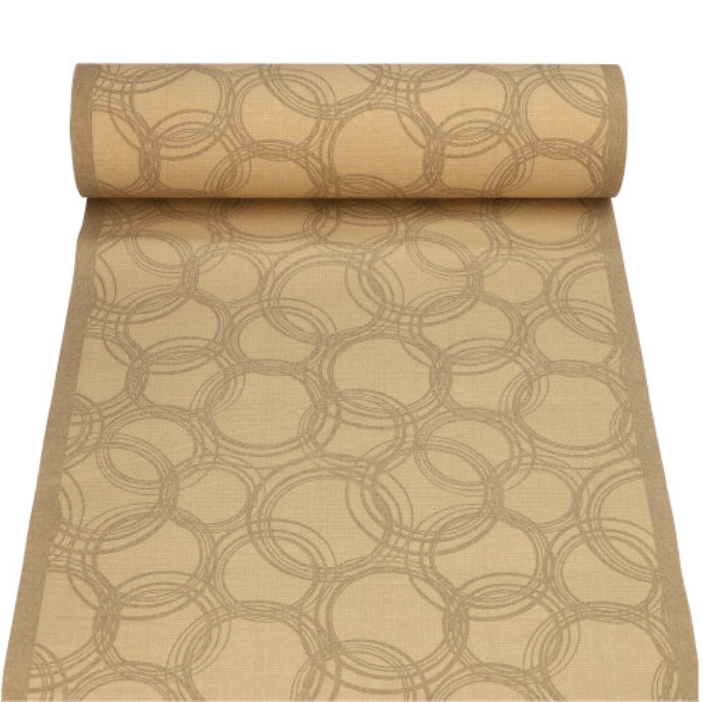 Tischläufer, stoffähnlich, PV-Tissue Mix "ROYAL Collection" 24 m x 40 cm sand "Bubbles"