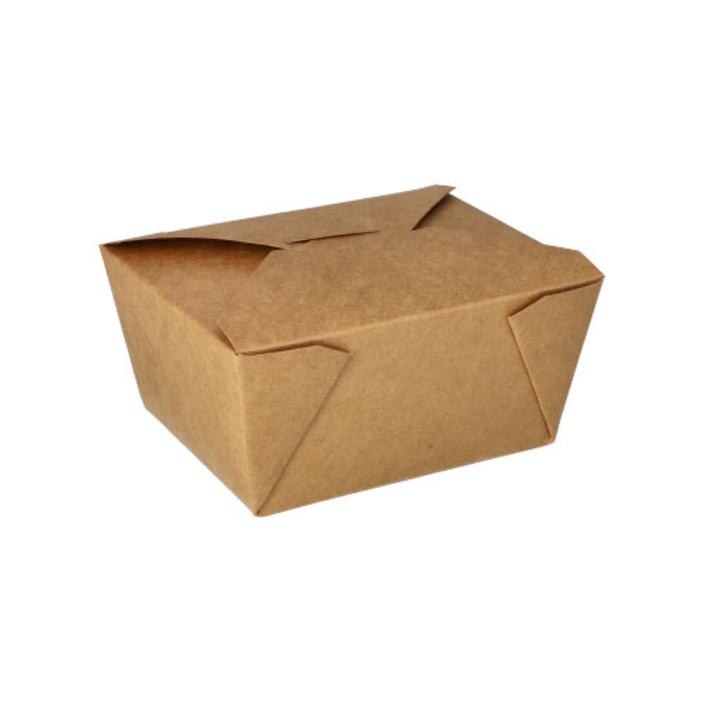 50 Lunchboxen, Pappe "pure" 750 ml 6,4 cm x 9 cm x 11,3 cm braun
