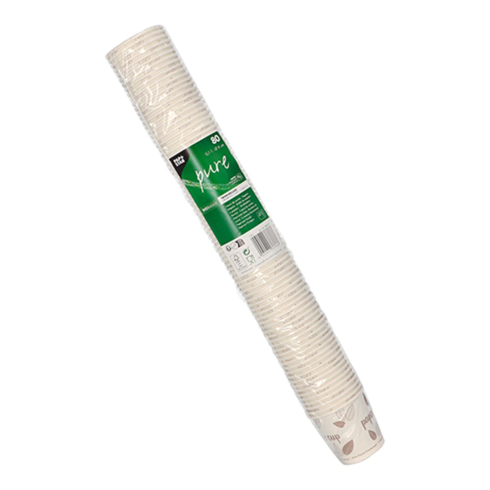 80 Trinkbecher, Pappe "pure" 0,1 l Ø 6,3 cm · 6 cm "ZERO"