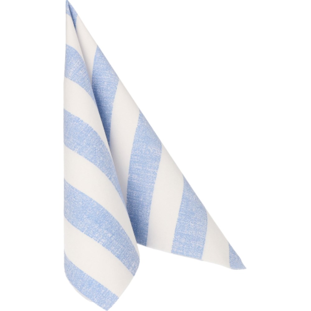 50 Servietten "ROYAL Collection" 1/4-Falz 40 cm x 40 cm blau "Lines"