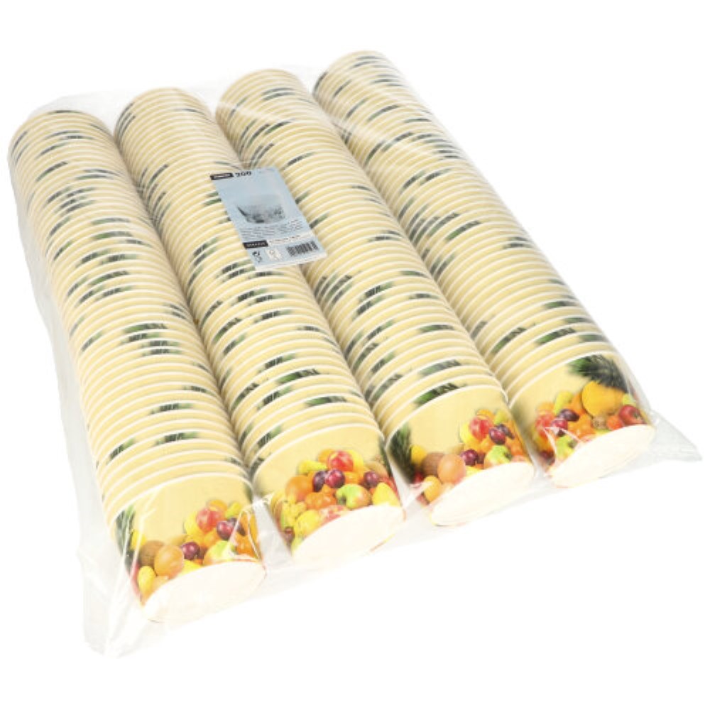 200 Eisbecher, Pappe rund 250 ml Ø 10 cm · 6 cm "Früchte"