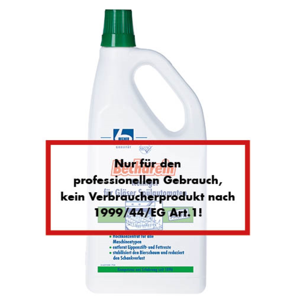 "Dr. Becher" Becharein Reiniger 2 l für Gläserspülautomaten "Dr. Becher" Becharein Reiniger 2 l für Gläserspülautomaten