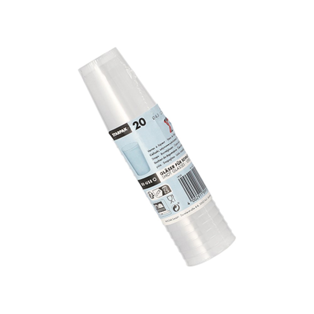 20 Mehrweg-Gläser für Schnaps PP 4 cl Ø 4,3 cm · 5,2 cm satiniert