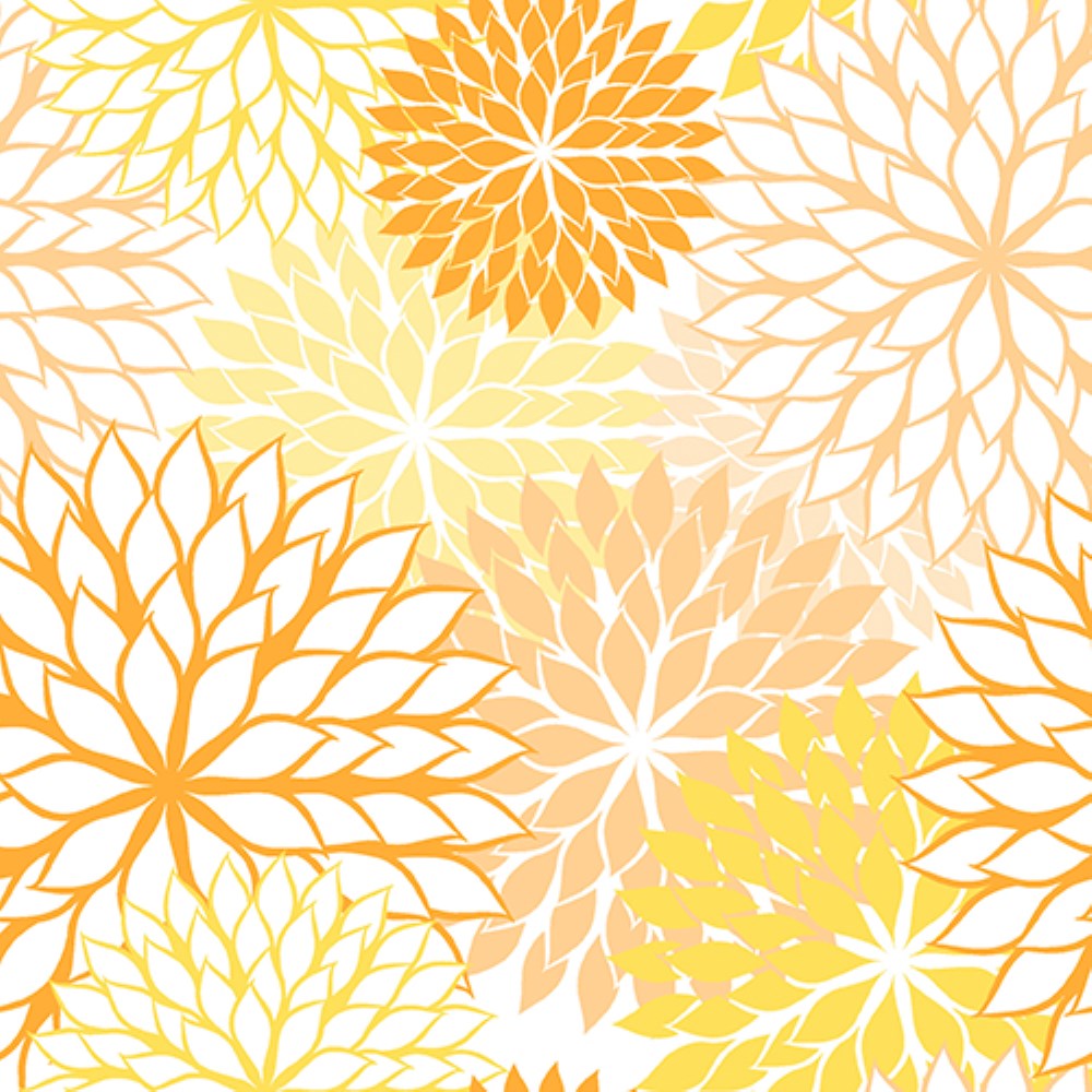 20 Servietten, 3-lagig 1/4-Falz 40 cm x 40 cm gelb "Floralies"