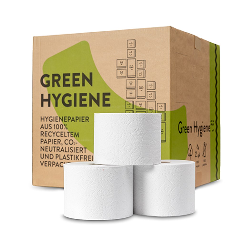 36 Rollen "Green Hygiene" Toilettenpapier "KORDULA" Ø 13 cm · 11 cm x 9,5 cm 400 Blatt, 3-lagig