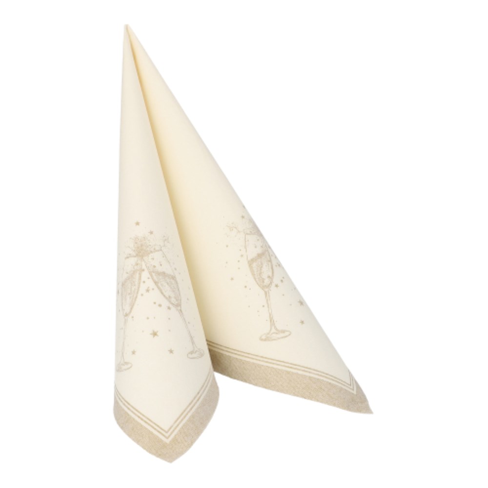 20 Servietten "ROYAL Collection" 1/4-Falz 40 cm x 40 cm gold "Festivities"