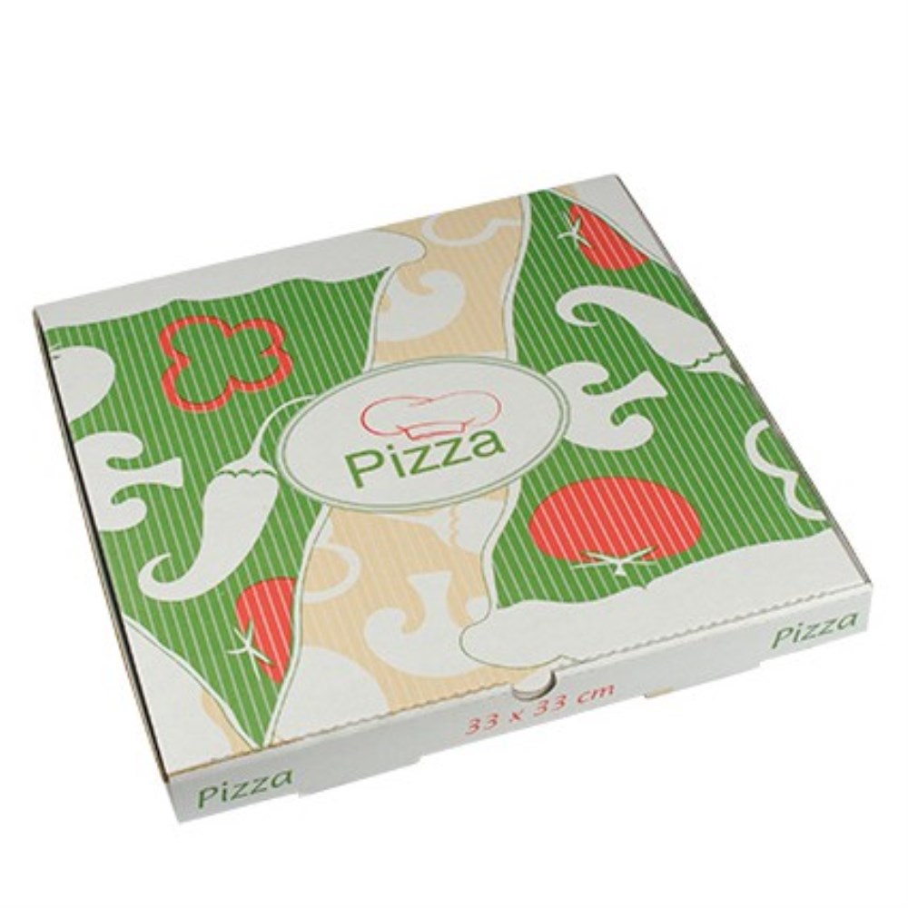 100 Pizzakartons, Cellulose "pure" eckig 33 cm x 33 cm x 3 cm