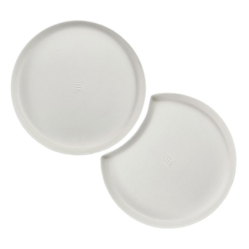 12 Teller Zuckerrohr "pure" rund Ø 12 cm · 1 cm weiss "Cella" : Set