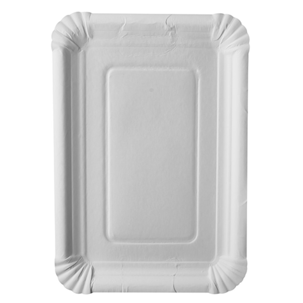 250 Teller, Pappe "pure" eckig 18 cm x 26 cm weiss