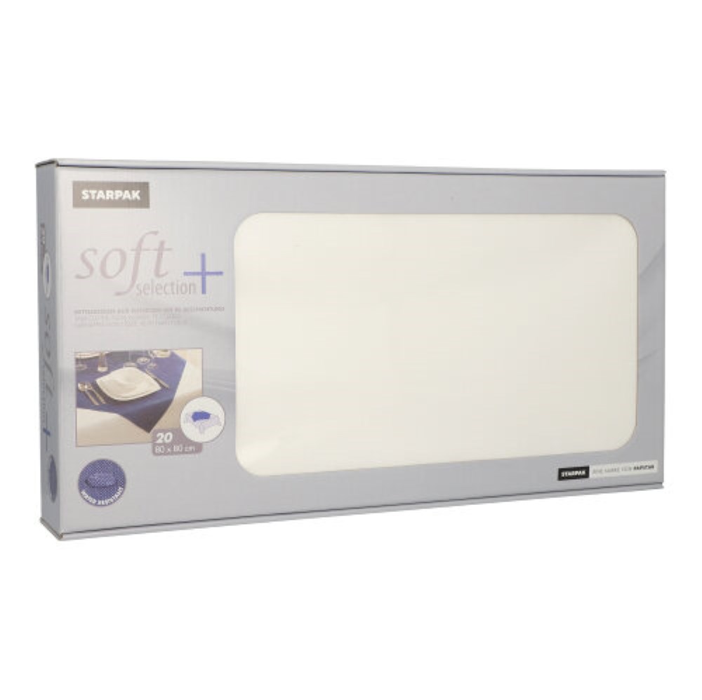 20 Mitteldecken, stoffähnlich, Vlies "soft selection plus" 80 cm x 80 cm weiss