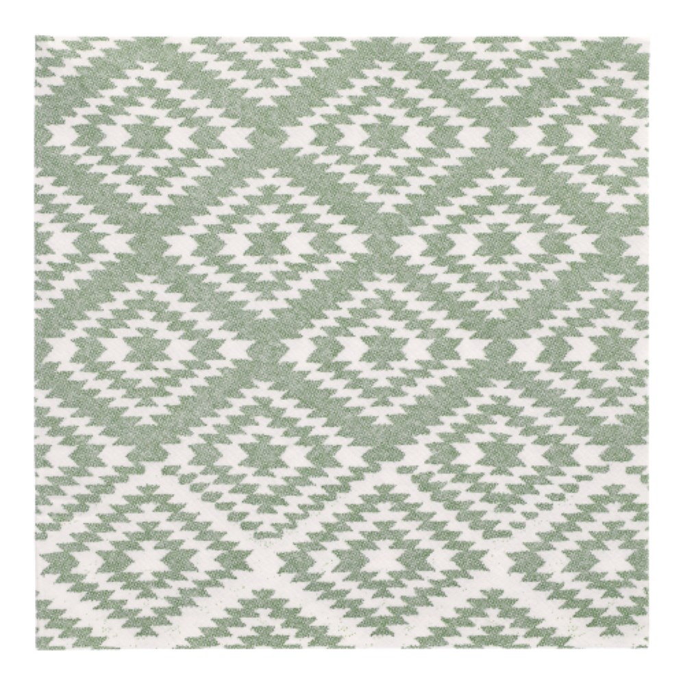 20 Servietten "ROYAL Collection" 1/4-Falz 40 cm x 40 cm dunkelgrün "Ethnic Look"