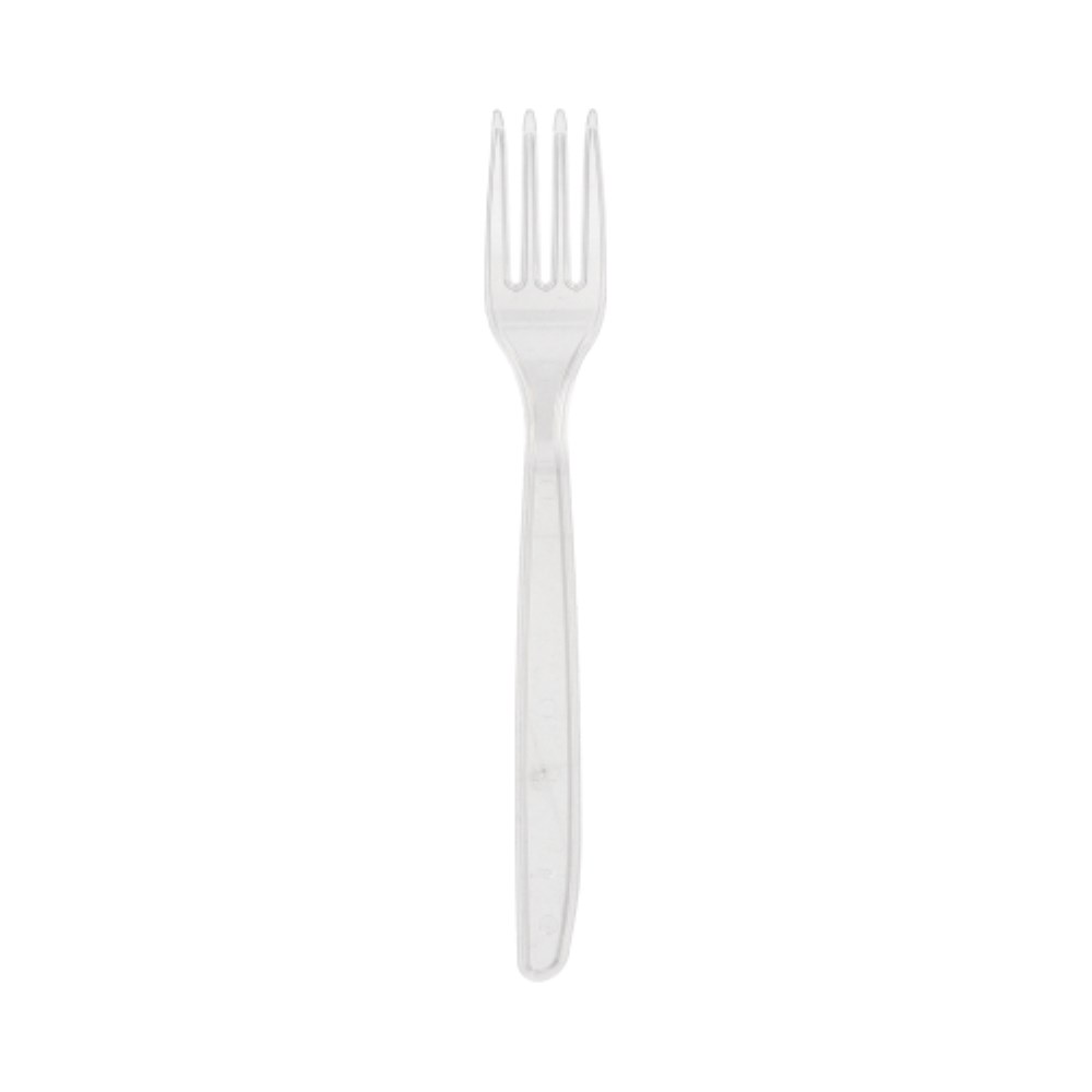 10 Mehrweg-Gabeln 18,5 cm transparent