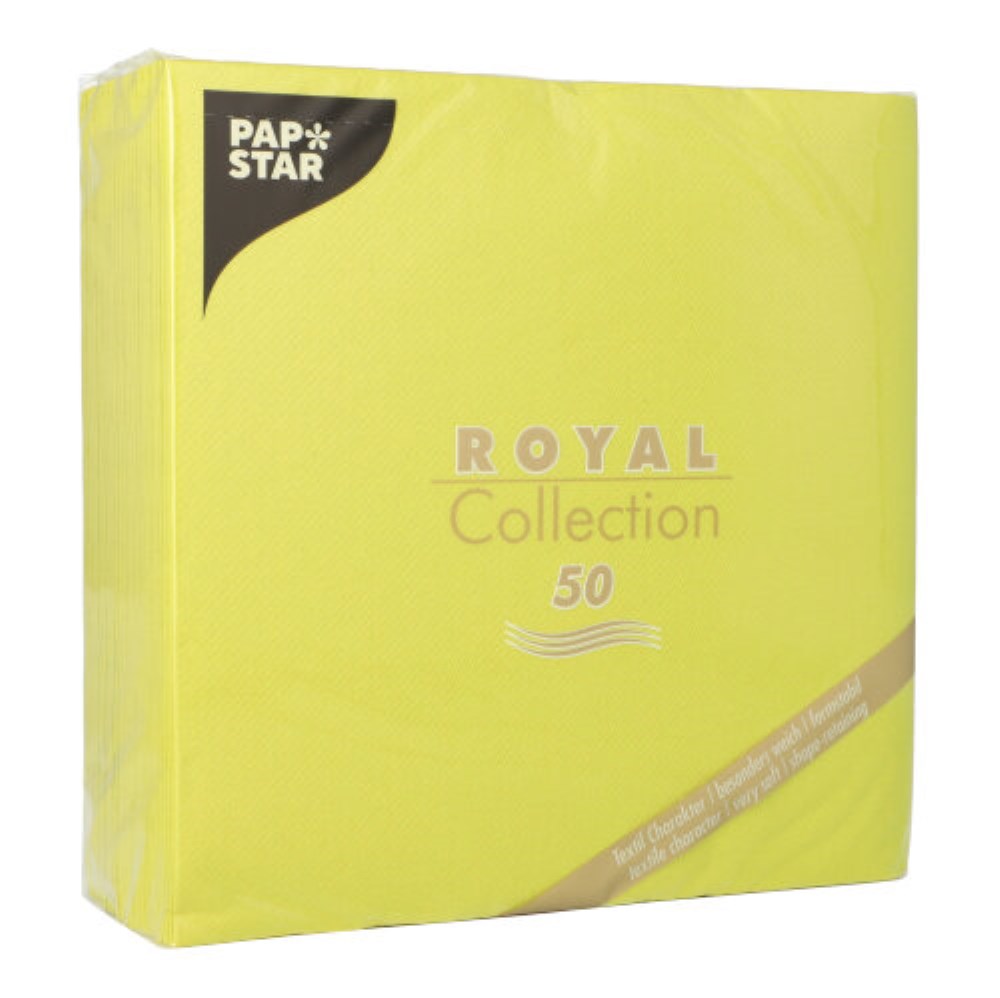 50 Servietten "ROYAL Collection" 1/4-Falz 40 cm x 40 cm limonengrün