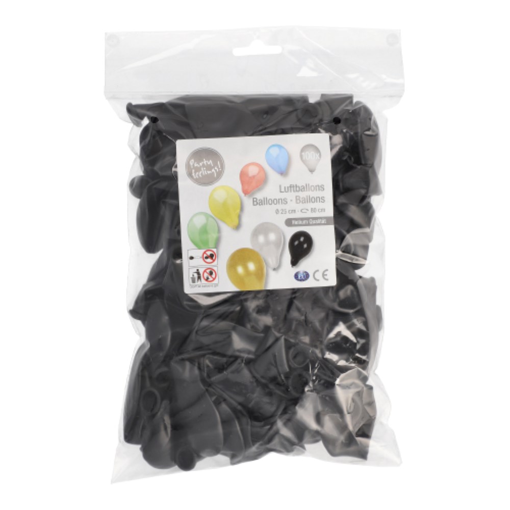100 Luftballons Ø 25 cm schwarz