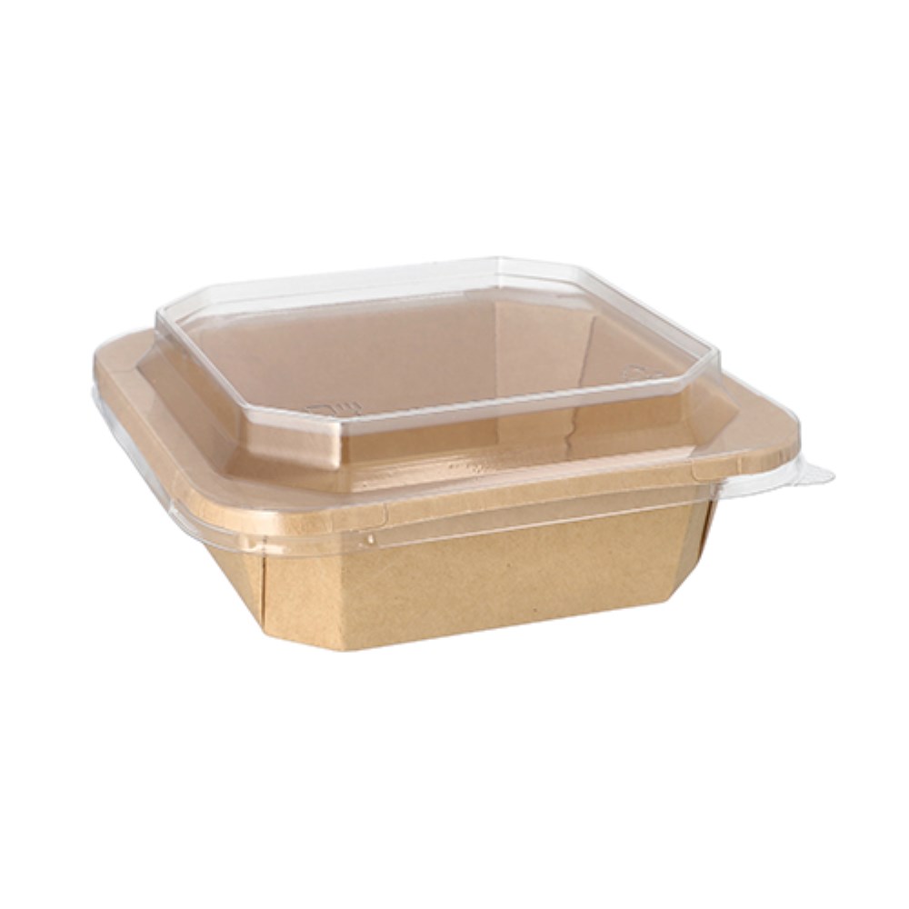 25 Lunchboxen, Pappe eckig 750 ml 4,7 cm x 16,2 cm x 16,2 cm braun