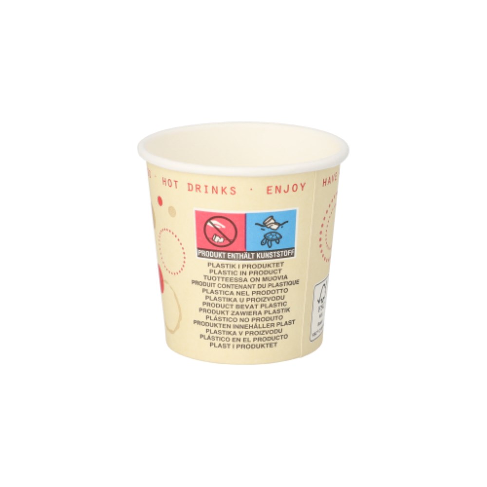 80 Trinkbecher, Pappe "To Go" 0,1 l Ø 6 cm · 6 cm "Coffee Rings"