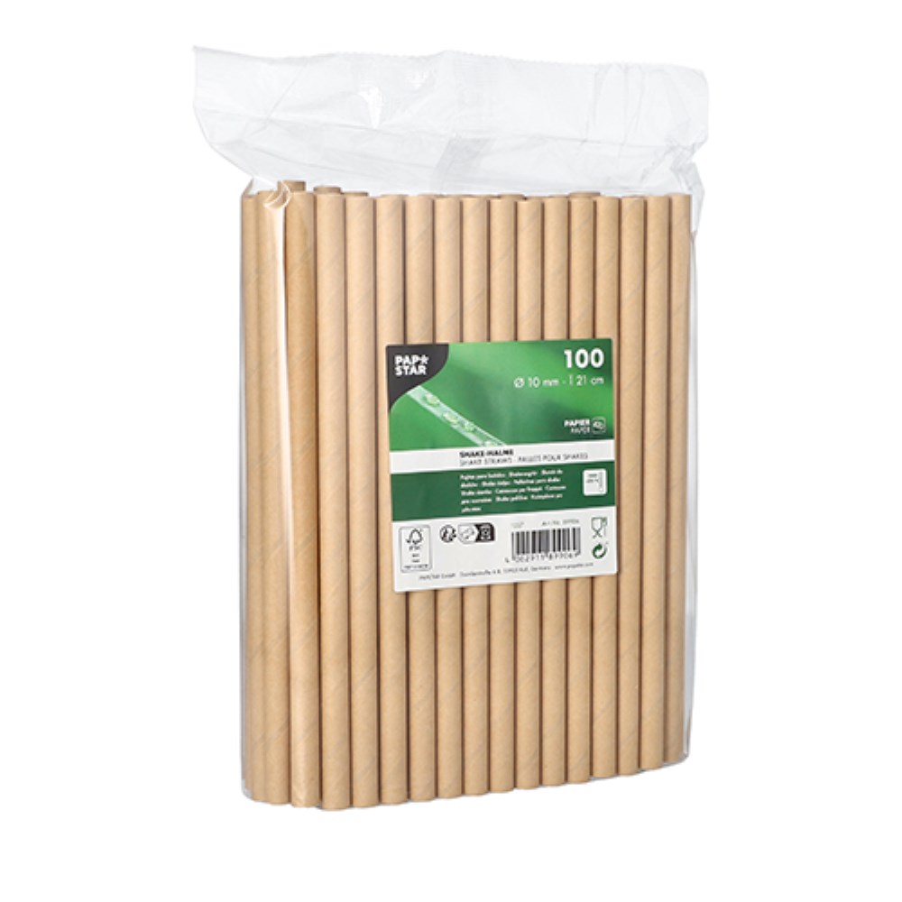 100 Shake-Halme Papier Ø 10 mm · 21 cm braun