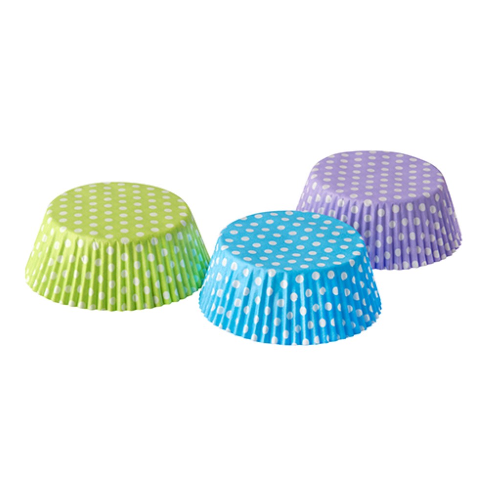 60 Backförmchen Ø 5 cm · 2,5 cm farbig sortiert "Dots"
