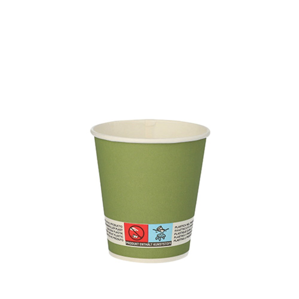 20 Trinkbecher, Pappe 0,1 l Ø 7,2 cm · 7,5 cm dunkelgrün "Whiskey"
