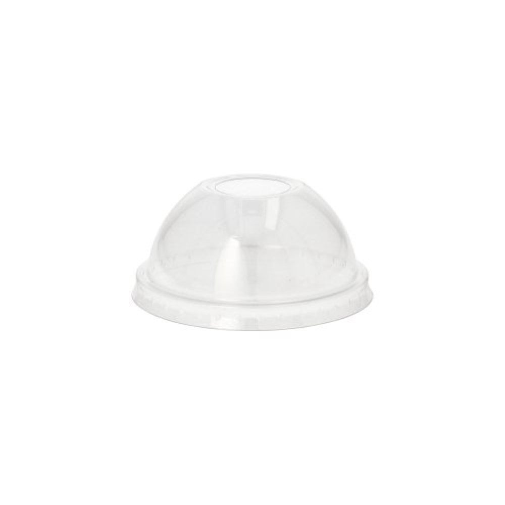 50 Dom-Deckel, PET Ø 8 cm · 4 cm glasklar mit Lochung
