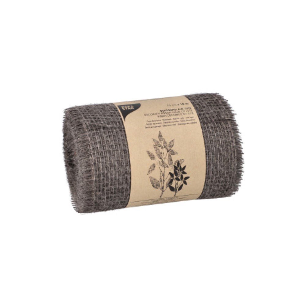 Dekoband Jute 10 m x 15 cm taupe
