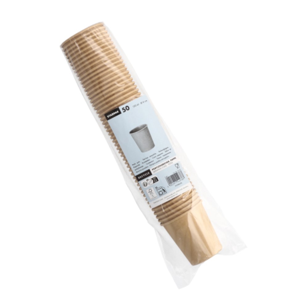 50 Portionsbecher, Pappe 120 ml Ø 6 cm · 6,6 cm braun